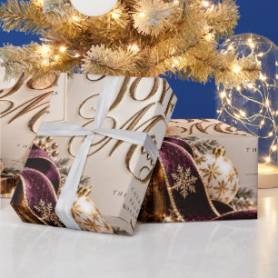 Vreedzame Vrolijke Magische Pruim Kerstmis Cadeaupapier