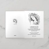 Vreedzame vrouw, zwarte en witte roos folie wenskaart (Buiten Laag)