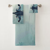 Vreedzame Waterside Meditatie Ontwerp Bad Handdoek (Insitu)