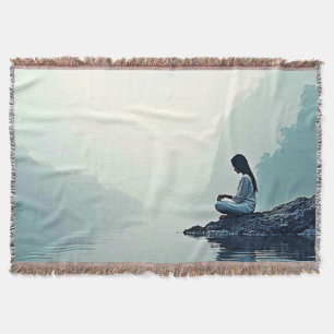 Vreedzame Waterside Meditatie Ontwerp Deken