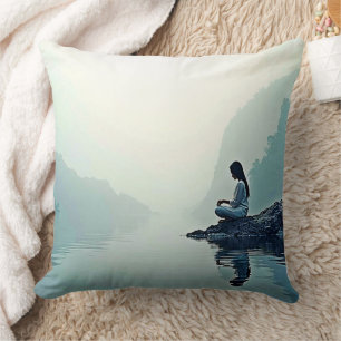 Vreedzame Waterside Meditatie Ontwerp Kussen