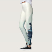 Vreedzame Waterside Meditatie Ontwerp Leggings (Links)