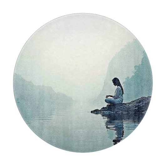 Vreedzame Waterside Meditatie Ontwerp Snijplank (Voorkant)