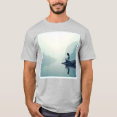 Vreedzame Waterside Meditatie Ontwerp T-shirt (Voorkant)