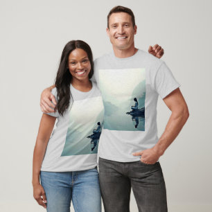 Vreedzame Waterside Meditatie Ontwerp T-shirt