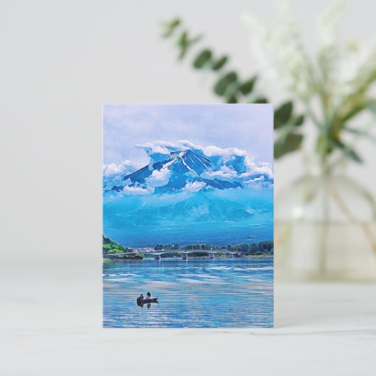 Vreedzame Waterverf Japans kunstontwerp Briefkaart (Staand voorkant)