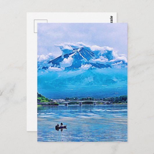Vreedzame Waterverf Japans kunstontwerp Briefkaart (Voorkant / Achterkant)