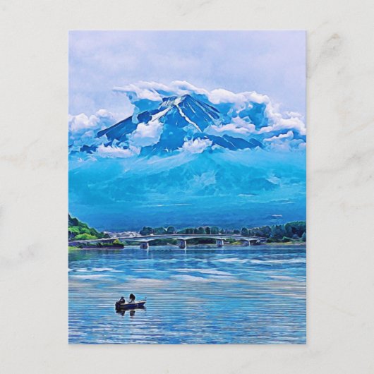 Vreedzame Waterverf Japans kunstontwerp Briefkaart (Voorkant)