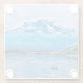 Vreedzame Waterverf Japans kunstontwerp Glazen Onderzetter (Achterkant)