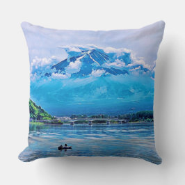 Vreedzame Waterverf Japans kunstontwerp Kussen