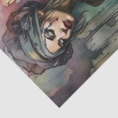 Vreedzame Waterverf Vrouw Danser Decoupage Tissuepapier (Detail)