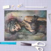 Vreedzame Waterverf Vrouw Danser Decoupage Tissuepapier (Craft)