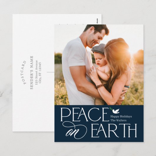 Vreedzame Wens BEWERKBARE KLEUR Vakantieansichtkaa Feestdagenkaart (Voorkant / Achterkant)