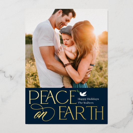 Vreedzame Wens Folie Vakantie Foto Kaart (Voorkant)