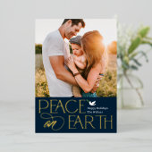 Vreedzame Wens Folie Vakantie Foto Kaart (Staand Voorkant)