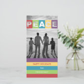 Vreedzame wensen Kerstmis / Vakantie Fotokaarten Feestdagenkaart (Staand voorkant)