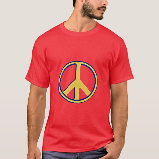 Vreedzame Wereld: Iconisch Vredesteken T-shirt (Voorkant)