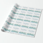 Vreedzame Winter Bos Watercolor Script Kerstmis Cadeaupapier (Uitgerold)