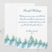 Vreedzame Winter Bos Watercolor Script Kerstmis Feestdagenkaart (Voorkant / Achterkant)