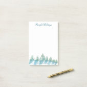 Vreedzame Winter Bos Waterverf Kerstmis Post-it® Notes (Op bureau)