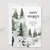 Vreedzame Winter Bos Zakelijke vakantie Feestdagenkaart (Voorkant)