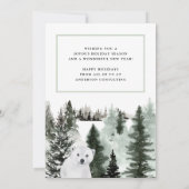 Vreedzame Winter Bos Zakelijke vakantie Feestdagenkaart (Achterkant)