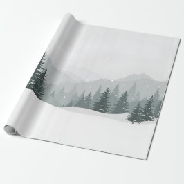 Vreedzame Winter – Minimaal Landschapsontwerp Cadeaupapier