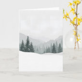 Vreedzame Winter – Minimaal Landschapsontwerp Kaart (Gele Bloem)