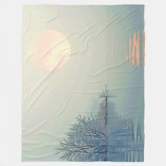 Vreedzame Winter Morning Art Fleece Deken (Voorkant)