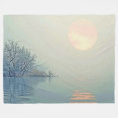 Vreedzame Winter Morning Art Fleece Deken (Voorkant (Horizontaal))