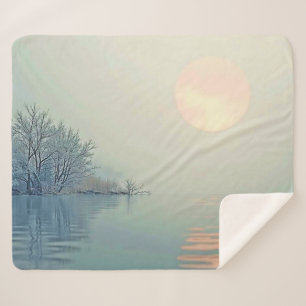Vreedzame Winter Morning Art Sherpa Deken