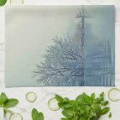 Vreedzame Winter Morning Art Theedoek (Gevouwen)