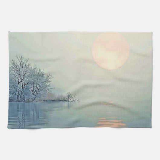 Vreedzame Winter Morning Art Theedoek (Horizontaal)
