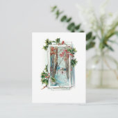 Vreedzame Winter Sneeuwscène met Holly Briefkaart (Staand voorkant)