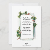 Vreedzame Winter Sneeuwscène met Holly Feestdagenkaart (Achterkant)