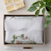 Vreedzame  Winter Sneeuwscène met Holly Tissuepapier (Geschenk)