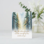 Vreedzame winter wildernis vakantie groet feestdagenkaart (Staand voorkant)