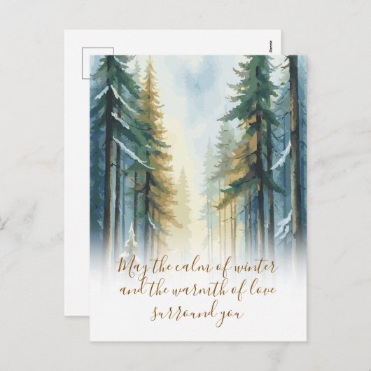 Vreedzame winter wildernis vakantie groet feestdagenkaart (Voorkant / Achterkant)