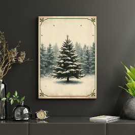 Vreedzame Winter Wonderland Kerst Wand Kunst Poster