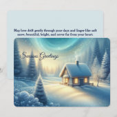 Vreedzame winterhut seizoengroeten plat kaart (Voorkant / Achterkant)