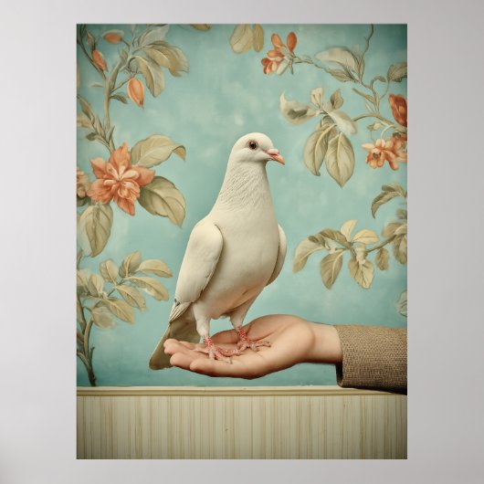 Vreedzame Witte Duif Poster (Voorkant)