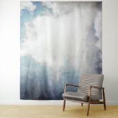 Vreedzame Witte Wolken en Blauwe Lucht Grunge Wandkleed (In situ)