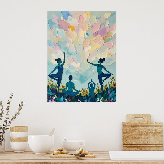 Vreedzame Yoga Praktijk Poster (Keuken)