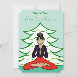 Vreedzame Yogi bij Kerstboom Kerstkaart