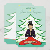 Vreedzame Yogi bij Kerstboom Kerstkaart (Voorkant / Achterkant)