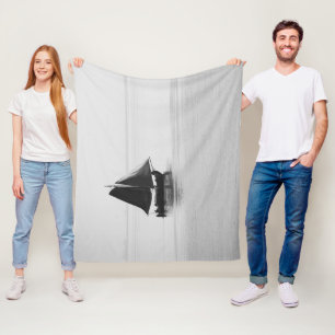 Vreedzame zeilboot foto zwart-wit fleece deken