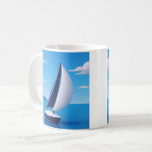 Vreedzame Zeilboot Oceaan Koffiemok (Voorkant links)