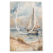 Vreedzame zeilende Waterverf Kust Medium Cadeauzakje (Voorkant)