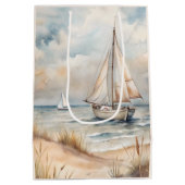 Vreedzame zeilende Waterverf Kust Medium Cadeauzakje (Achterkant)