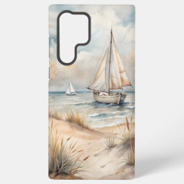 Vreedzame zeilende Waterverf Kust Samsung Galaxy Hoesje